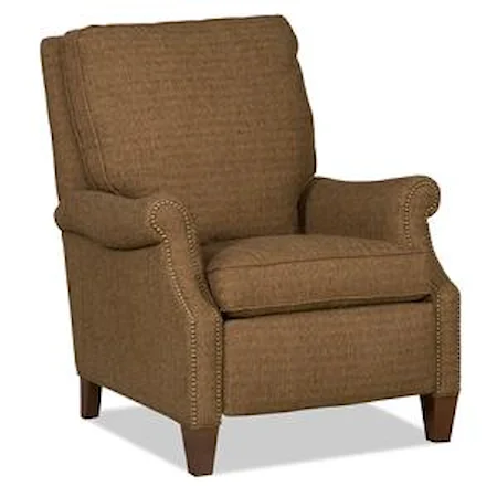 Transitional Reclining Chair with Nailhead Trim